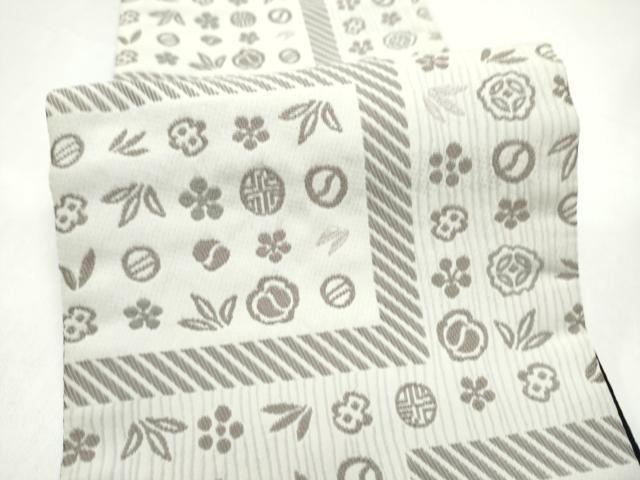 平和屋着物●半幅帯 吉祥花文 CABI9044hy