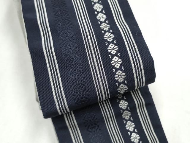 平和屋着物●男性 本場筑前博多織 両面 角帯 博多山笠 献上 正絹 逸品 CABI9052hy