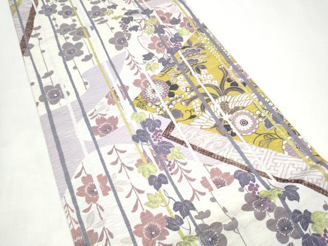 平和屋着物●両面 全通柄袋帯 泥染め 鳳凰花文 反端付き 正絹 逸品 CABI9061hy