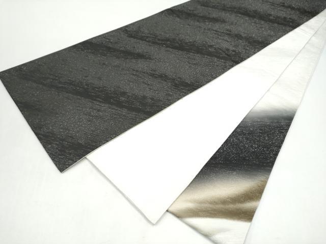 平和屋着物●太鼓柄袋帯 霞文 銀通し地 正絹 逸品 CABI9062hy