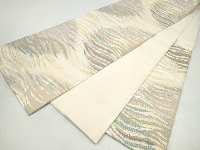 平和屋着物●六通柄袋帯 唐織 綴れ 暁の水面 金糸 正絹 逸品 CABI9067hy