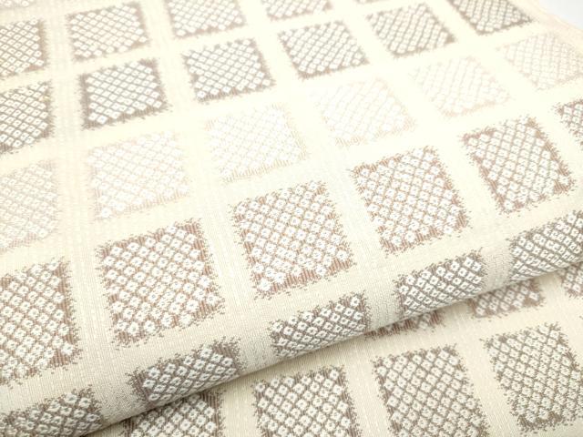 平和屋着物●西陣織 天平初年創始の京の老舗 洛陽織物 六通柄袋帯 市松鹿の子文 正絹 逸品 CABI9073hy