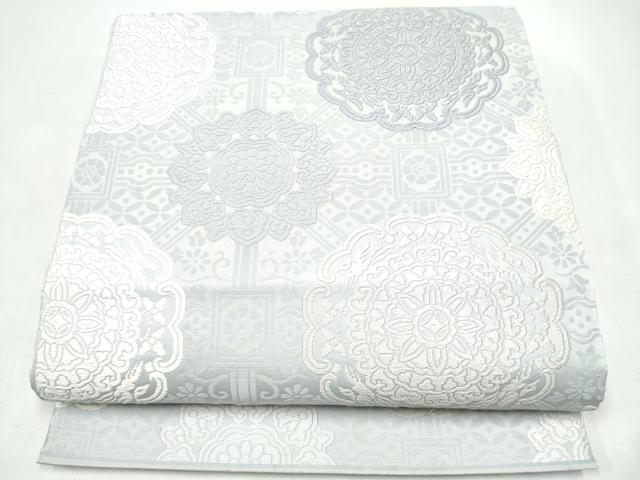 平和屋着物●六通柄袋帯 唐織 正倉院花文 正絹 逸品 CABI9081hy