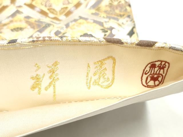 平和屋着物●田中工芸織物 祥園謹製 六通柄袋帯 唐織 草花菱文 金銀糸 正絹 逸品 CABI9087hy