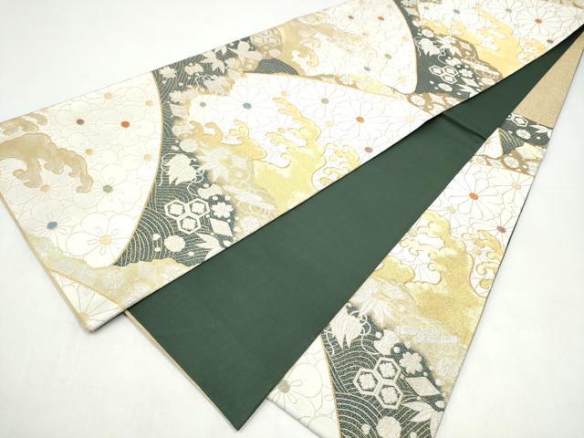 平和屋着物●六通柄袋帯 唐織 流水宝尽くし花文 金銀糸 正絹 逸品 CABI9089hy