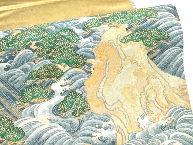 平和屋着物●六通柄袋帯 浜松文 金糸 正絹 逸品 CABI9094hy