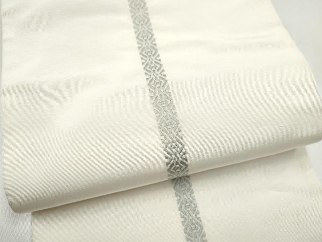 平和屋着物●本場筑前博多織 両面 半幅帯 献上 正絹 逸品 CABI9104hy