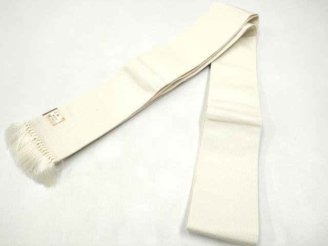 平和屋着物●男性 角帯 色無地 生成り色 証紙付き 正絹 逸品 CABI9106hy