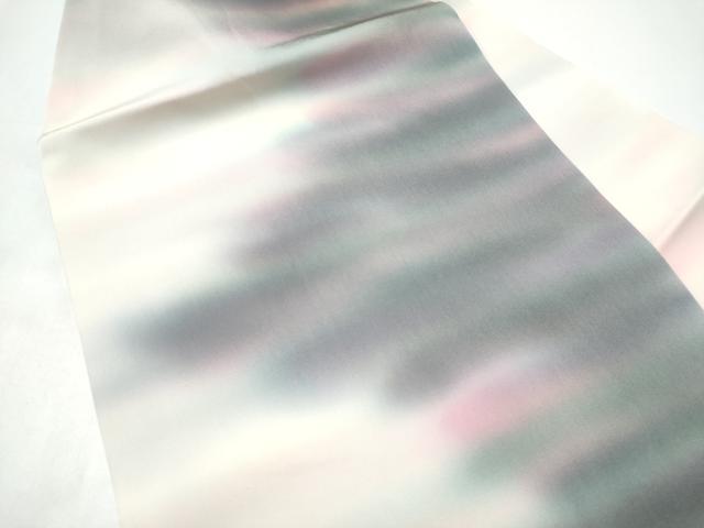 平和屋着物●染色工芸作家 本郷葵虹 塩瀬 全通柄 九寸名古屋帯 霞文 正絹 逸品 CABI9128hy