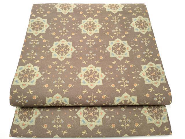 平和屋着物●全通柄 九寸開き名古屋帯 花鳥文 正絹 逸品 CABI9136hy