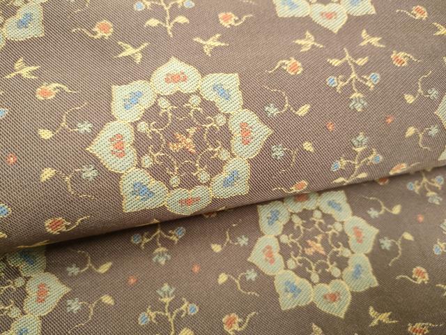 平和屋着物●全通柄 九寸開き名古屋帯 花鳥文 正絹 逸品 CABI9136hy