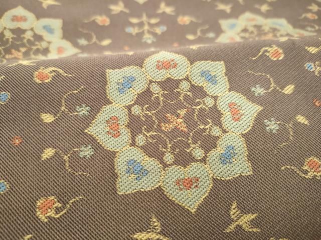 平和屋着物●全通柄 九寸開き名古屋帯 花鳥文 正絹 逸品 CABI9136hy