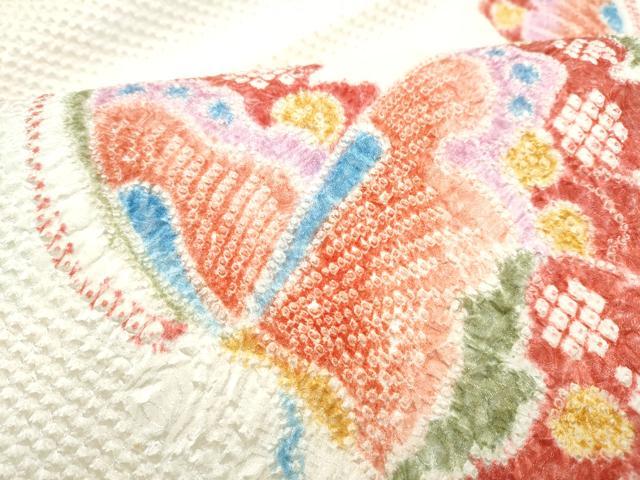 平和屋着物●名門 藤娘きぬたや・総絞り 九寸名古屋帯 舞蝶文 正絹 逸品 CABI9141hy