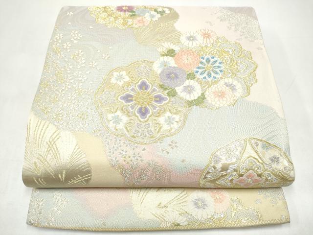 平和屋着物●六通柄袋帯 唐織 正倉院花文 金銀糸 正絹 逸品 CABI9156hy