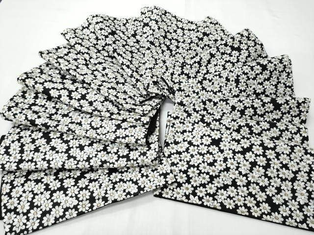 平和屋着物●袋帯 総刺繍 舞花文 黒地 金糸 正絹 逸品 CABI9159hy