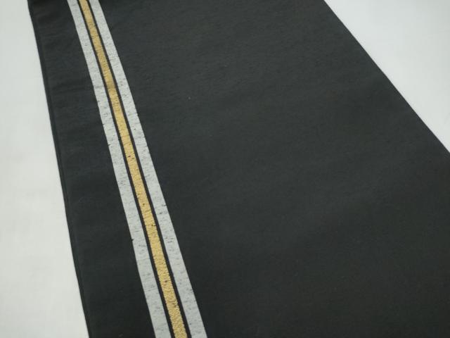 平和屋着物●両面 全通柄袋帯 馬 黒地 金糸 正絹 逸品 CABI9164hy