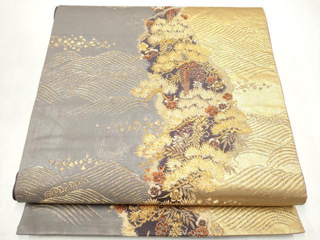 平和屋着物●西陣の名門 加納幸謹製 六通柄袋帯 唐織 松竹梅 金糸 正絹 逸品 CABI9178hy