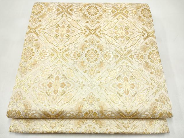 平和屋着物●六通柄袋帯 唐織 天井花文 金銀糸 正絹 逸品 CABI9189hy