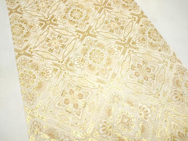 平和屋着物●六通柄袋帯 唐織 天井花文 金銀糸 正絹 逸品 CABI9189hy