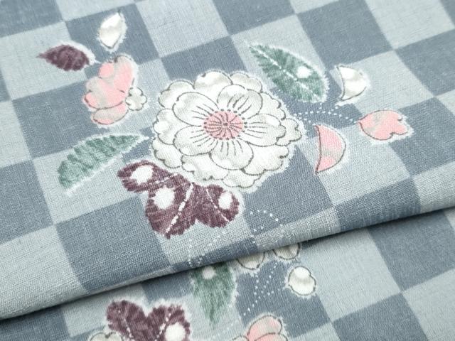 平和屋着物*夏物 小紋 紗 辻が花 洗える着物 CABI9197hy