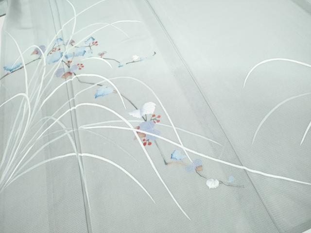 平和屋着物*夏物 訪問着 友禅 絽 枝花文 暈し染め そごう扱い 正絹 逸品 CABI9199hy
