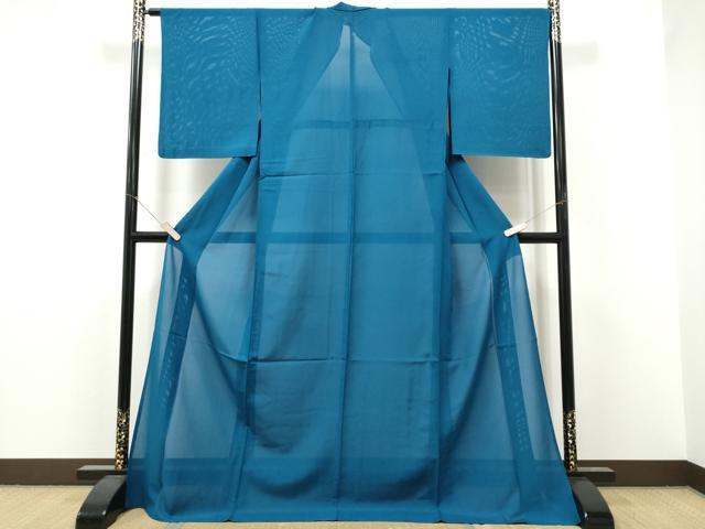 平和屋着物*夏物 色無地 絽 花浅葱色 正絹 逸品 CABI9200hy