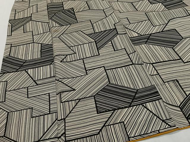 平和屋着物■上質な小紋 幾何学文 黒地 正絹 逸品 CABI9225ua