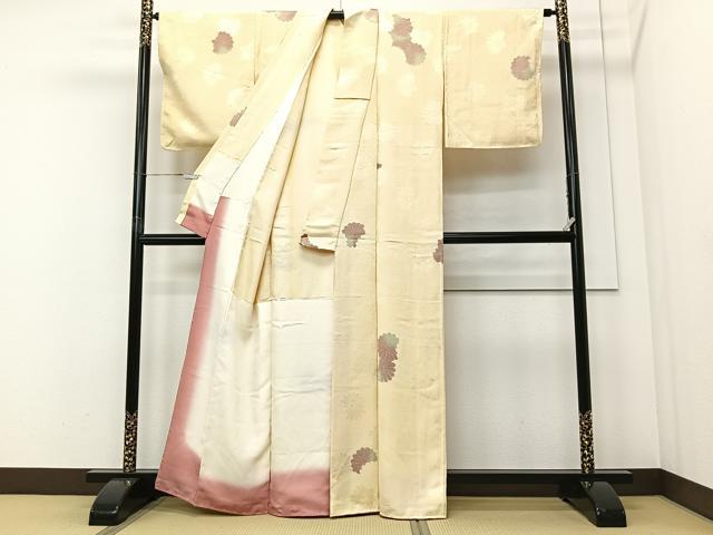 平和屋着物■上質な小紋 地紋起こし 花尽くし 胴抜き仕立て 正絹 逸品 CABI9230ua