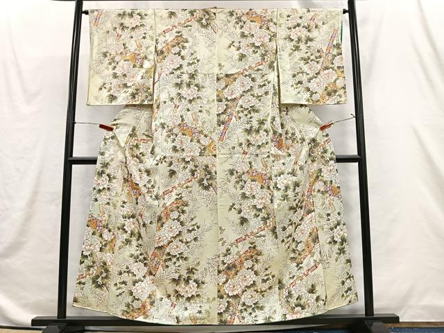 平和屋着物■上質な小紋 草花文 金彩 やまと誂製 正絹 逸品 未使用 CABI9233ua
