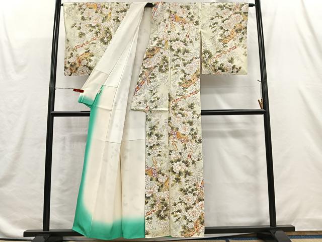 平和屋着物■上質な小紋 草花文 金彩 やまと誂製 正絹 逸品 未使用 CABI9233ua