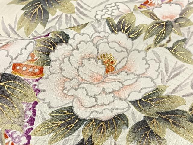 平和屋着物■上質な小紋 草花文 金彩 やまと誂製 正絹 逸品 未使用 CABI9233ua