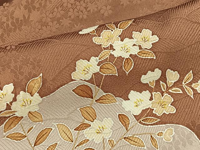 平和屋着物■訪問着 流水草花文 正絹 逸品 CABI9237ua