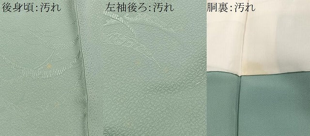 平和屋着物■上質な色無地 雪芝草地紋 裏葉柳色 正絹 逸品 未使用 CABI9241ua