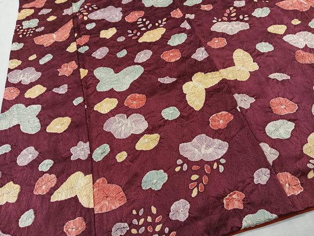 平和屋着物■上質な小紋 絞り 花蝶文 正絹 逸品 CABI9260ua