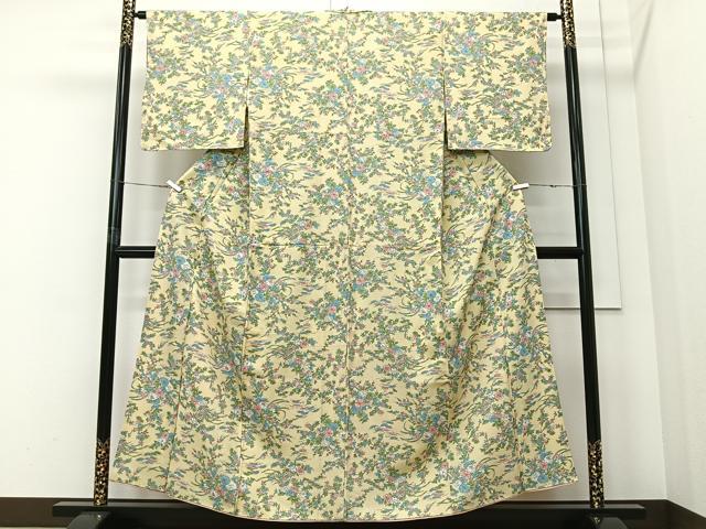 平和屋着物■上質な小紋 草花文 正絹 逸品 CABI9264ua