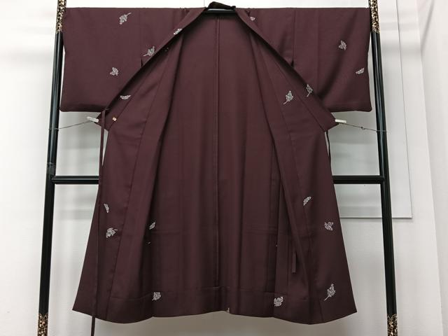 平和屋着物∞道中着 単衣 総刺繍 枝花文 高島屋扱い ロング丈 正絹 逸品 CABI9266ua