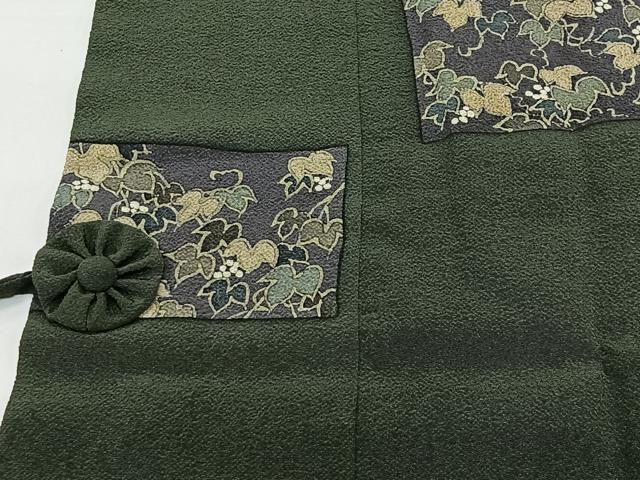平和屋着物∞道中着 蔦の葉文 鬼しぼ縮緬 ロング丈 正絹 逸品 未使用 CABI9267ua
