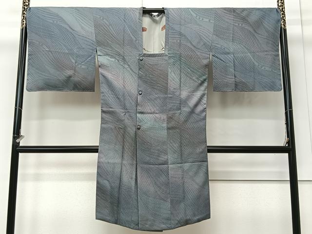 平和屋着物∞道行コート 流水文 暈し染め ロング丈 正絹 逸品 未使用 CABI9271ua