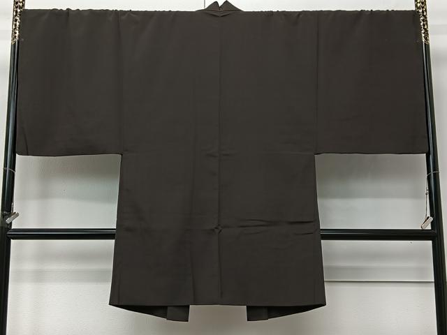 平和屋着物∞男性 長羽織 赤墨色 正絹 逸品 CABI9280ua