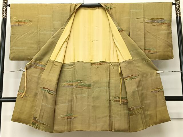 平和屋着物∞道行コート 作家物 草花文 暈し染め やまと誂製 正絹 逸品 未使用 CABI9284ua