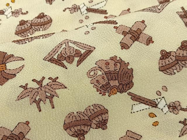 平和屋着物∞羽織 吉祥文 鬼しぼ縮緬 正絹 逸品 CABI9291ua