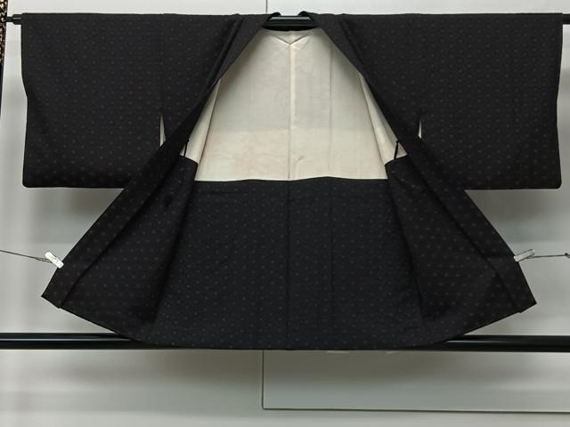 平和屋着物∞羽織 絞り 亀甲地紋 黒地 正絹 逸品 CABI9293ua