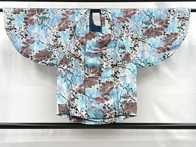 平和屋着物#道行コート 草花文 正絹 逸品 CABI9301ua