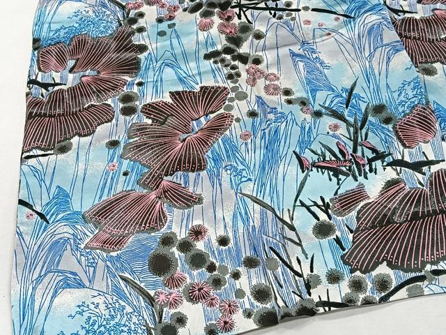 平和屋着物#道行コート 草花文 正絹 逸品 CABI9301ua