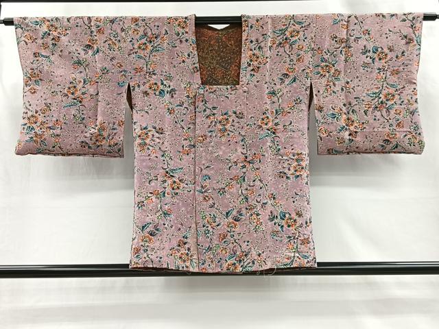 平和屋着物#道行コート リバーシブル 更紗花唐草文 正絹 逸品 未使用 CABI9305ua