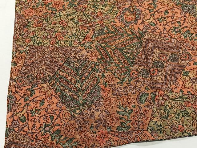 平和屋着物#道行コート リバーシブル 更紗花唐草文 正絹 逸品 未使用 CABI9305ua