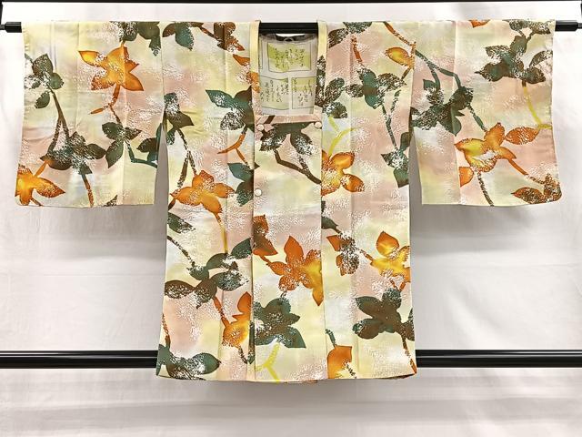 平和屋着物#道行コート ろうけつ染 枝葉文 暈し染め 正絹 逸品 未使用 CABI9306ua