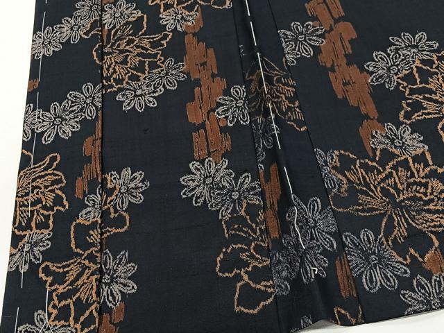 平和屋着物#羽織 紬地 銘仙 舞花文 正絹 逸品 未使用 CABI9309ua