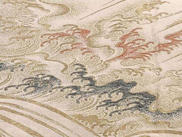 平和屋着物#羽織 寿光織 立波文 金銀糸 正絹 逸品 CABI9310ua