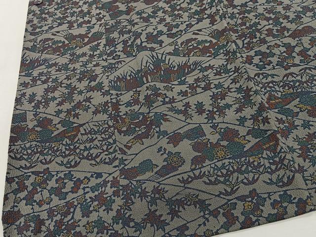 平和屋着物#人間国宝 南部芳松 突彫り 道行コート 草花文 鬼しぼ縮緬 ショール付き ロング丈 正絹 逸品 CABI9324ua
